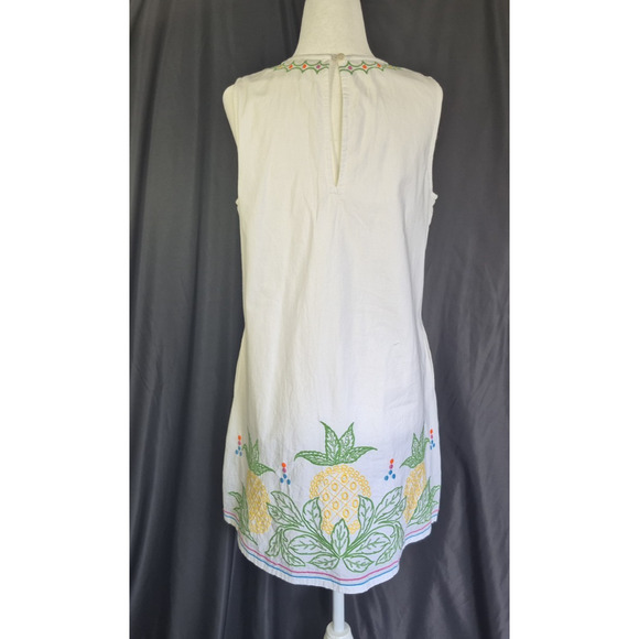 Roller Rabbit White Colorful Embroidered Cover Mini Dress Small Pineapple - Picture 6 of 9